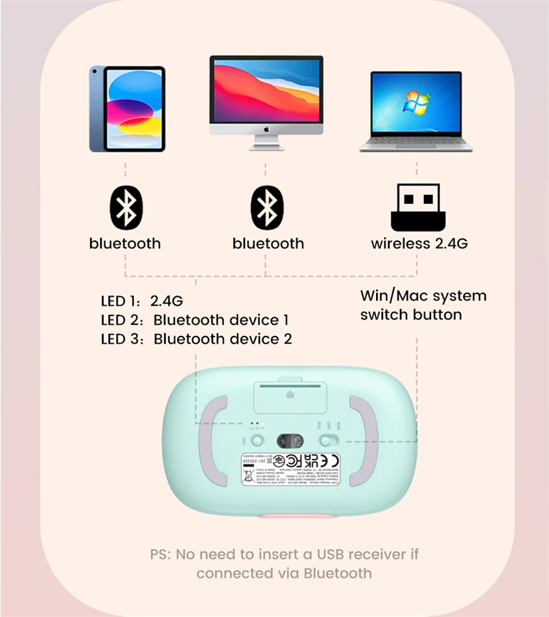 UGREEN-MU102-Kabellose-Bluetooth-Maus-4000DPI-Wiederaufladbare-Dual-Modus-Stille-Tasten-Maumluse-fuu-2022367-3